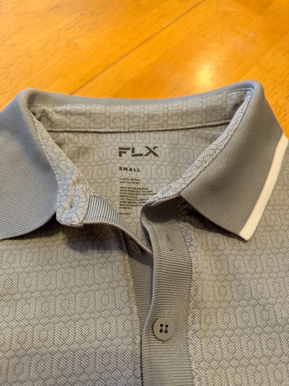 FLX Men's Light Gray Polo with Subtle Texture